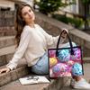Easter Egg Pattern Tote Bag Fashionable Portable Handbag for Daily Use Shopping