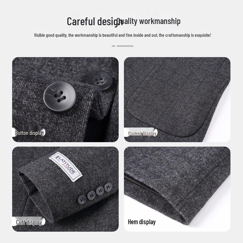 MONTAGUT Men's Silk Blend Brushed Plaid Suit Jacket