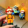 Fashion Fireman Keychain Cute Car Key Chain Durable Police Doll Pendant Key Ring  Student