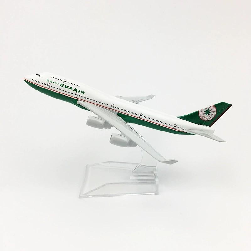 Alloy Aircraft 16cm B747 Air EVA Model Airplane 1/400 Scale 747 Metal Plane Model With Base Aviation Enthusiasts Gift