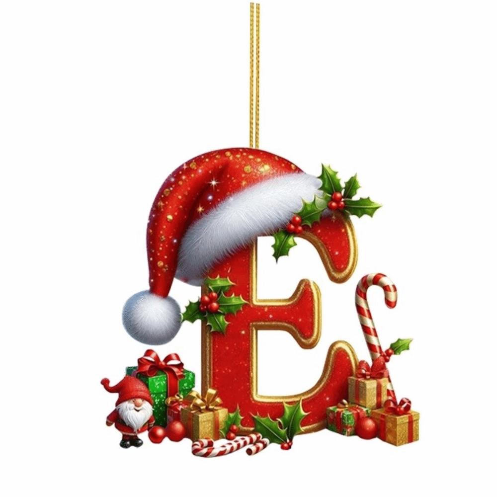 New 26 Letter Christmas Decorations Personalized Design DIY Christmas Tree Hanging Pendant Acrylic Xmas Letter Decoration Gifts