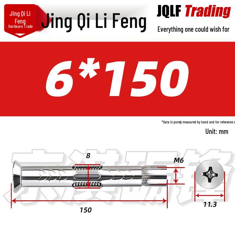 304 Countersunk Phillips Flat Head Internal Expansion Screw M6/M8/M10