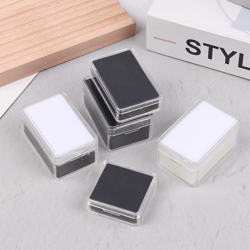 1 ks Úložný box na volné diamanty Plastová vitrína na diamanty Barevný drahokam S dvojitou vnitřní výplní Krabička na volné kameny