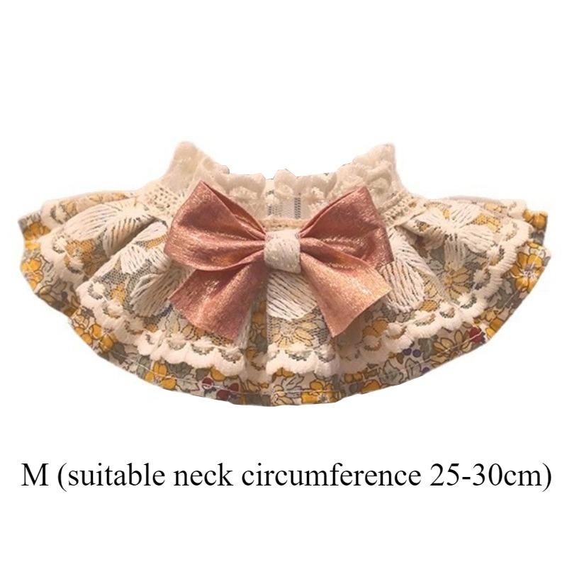 Fashion Lace Pet Bib Dog Pomeranian Bichon Scarf Adjustable Bowtie Organza Puppy Kitten Bib Cute Ruffle Floral Scarf CatProduct