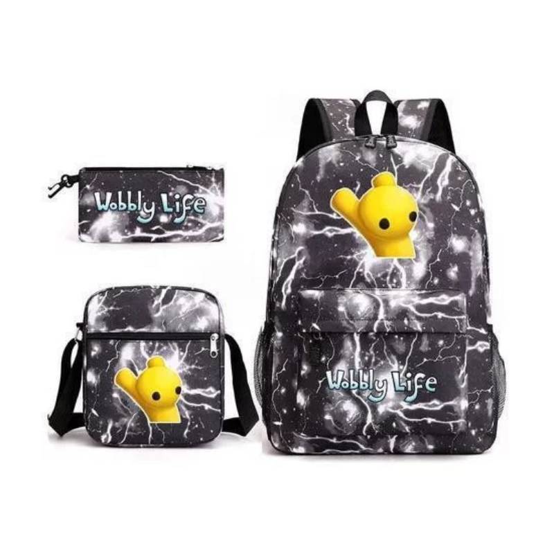 Design Printed Backpack And Shoulder Bag Three Piece Set Kids Gift