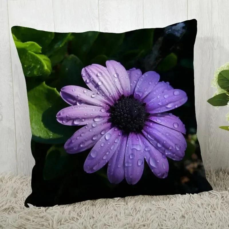 Husă de pernă decorativă de lux pentru casă, model floral cu margarete, husă de pernă pentru canapeaua din living