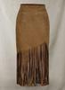 Women's Skirt Brown Suede Handmade Genuine Lambskin Leather Fringe Stylish Soft