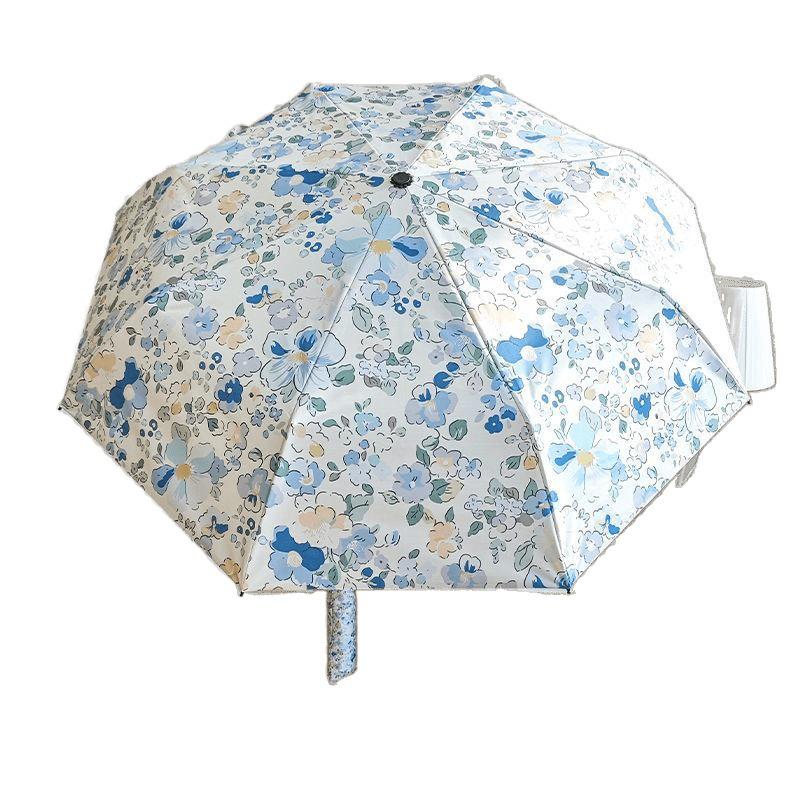 Japanese Floral Parasol Umbrella: Automatic, UV-Resistant, Cartoon Design for Rain or Shine