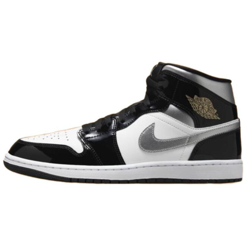 Jordan 1 Mid Se Patent Black White Metallic Silver Metallic Gold Jordan HV0789-010