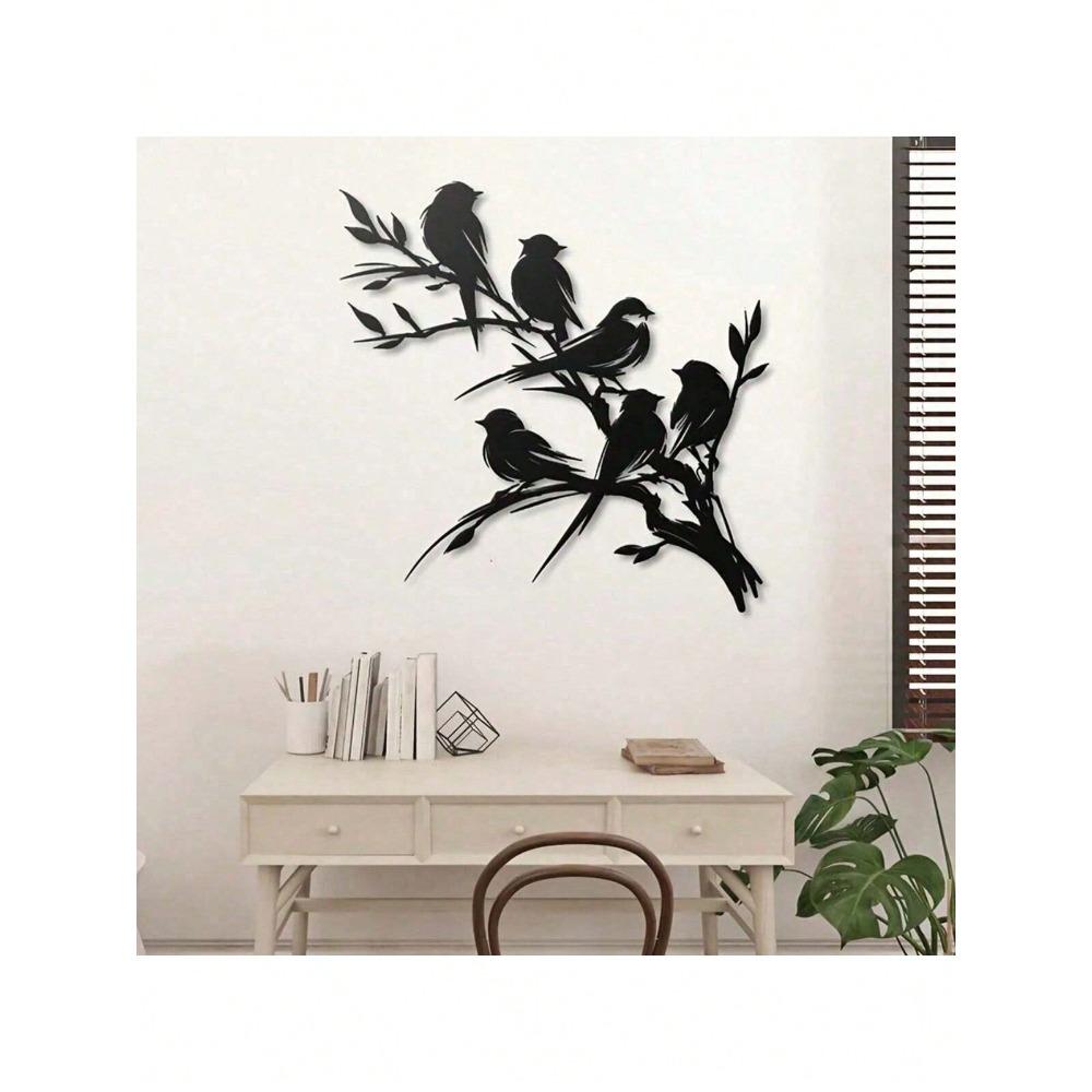 Metal Bird Silhouette Wall Art Laser Cut Hanging Sculpture Modern Home Decor Gift