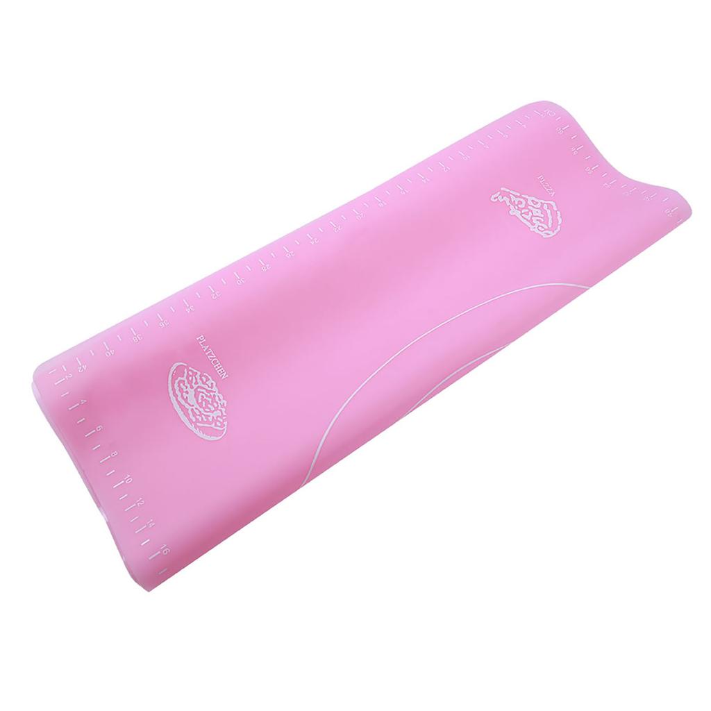 Household Silicone Non-Stick Baking Mat with Scales Rolling Dough Pad Kitchen Baking Tools(Pink 45x65cm)