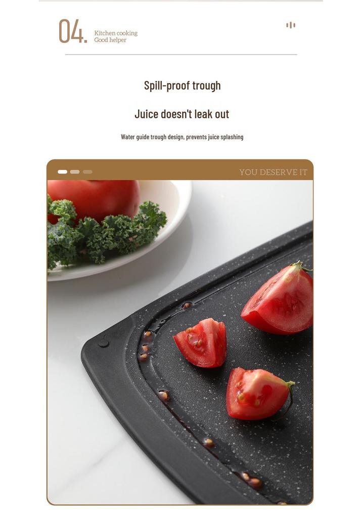 Non-Slip Marble Pattern Plastic Cutting Board Set (3-Piece, Thickened, Hangable)