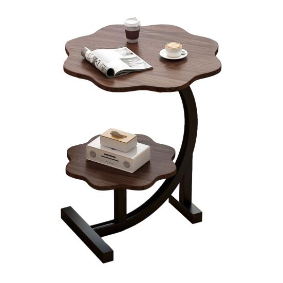 C-shaped Side Table with Flower Shape Tabletop Office Living Room Bedroom 45659