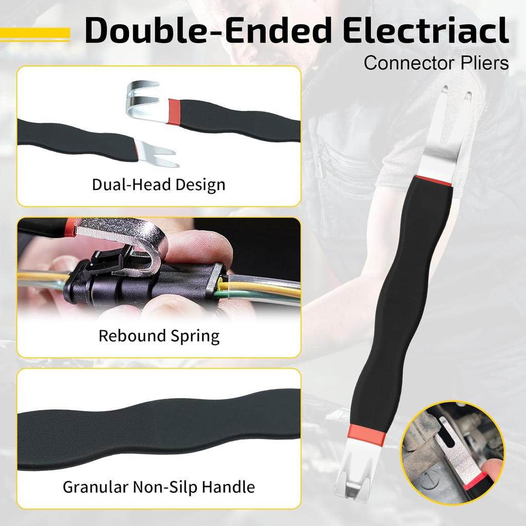 4Pcs Electrical Disconnect Pliers Set with 8 Terminal Tools for Car Mechanics & DIY