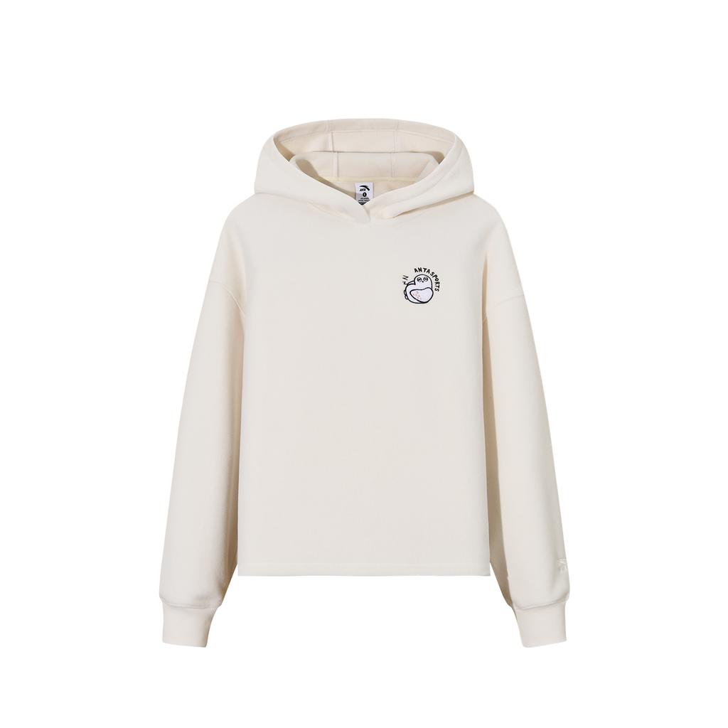 Anta Autumn Lifestyle Series Fleece Hooded Sweatshirt Women Tops 962548713-1