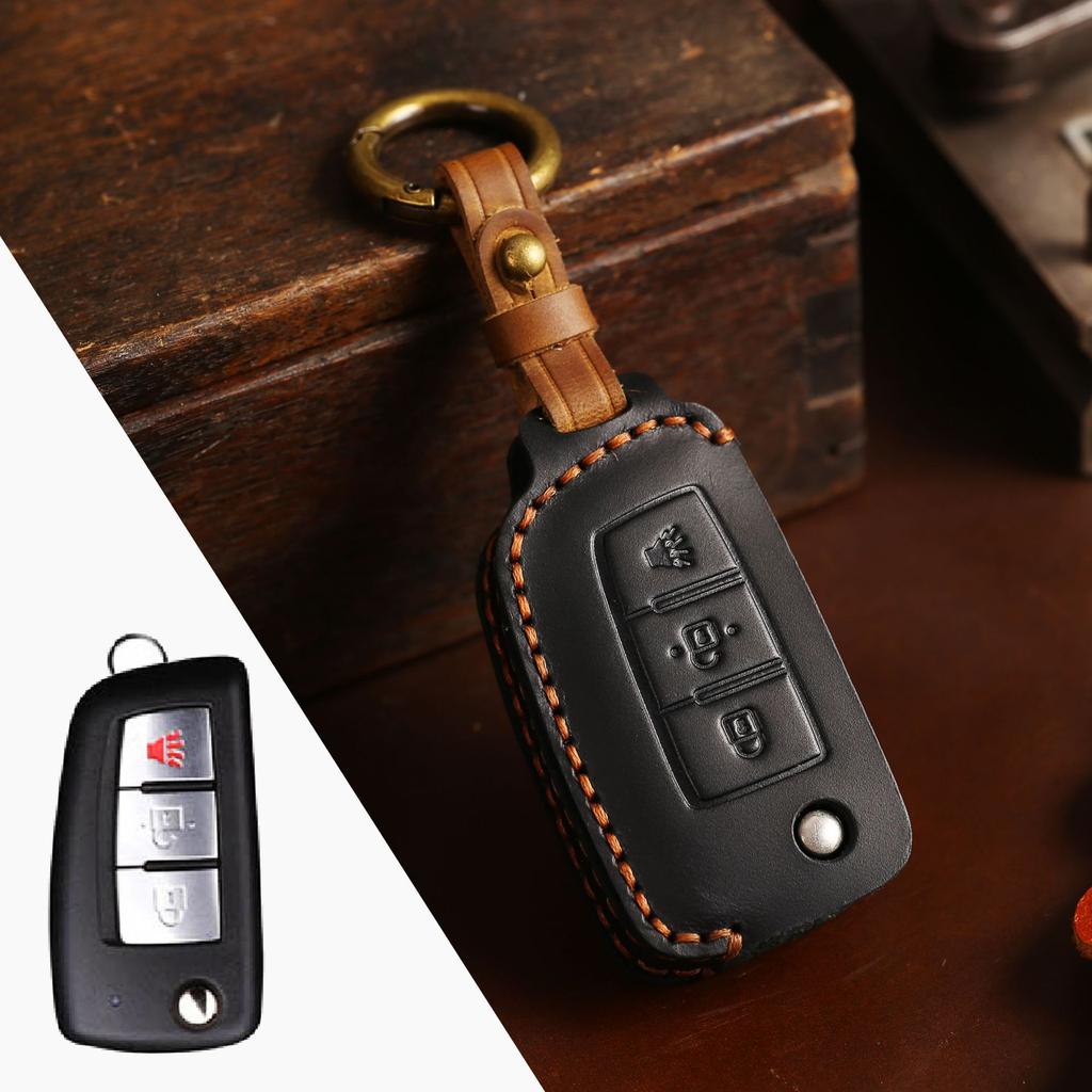 Odpowiedni dla Nissan Classic Xuanyi Tiida Pokrowiec na kluczyk samochodowy Qijun Qashqai Jinke Etui na kluczyk Klamra Skóra wysokiej klasy