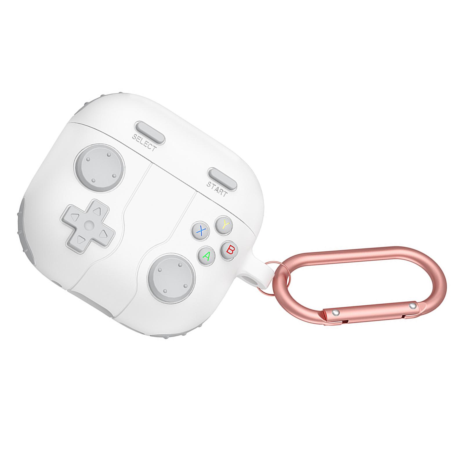 

Защитный силиконовый чехол для наушников AirPods 4 с дизайном в стиле ретро-игровой консоли и карабином 3