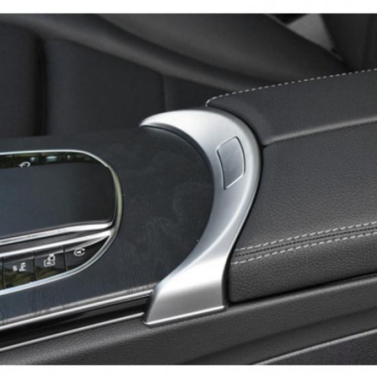 2056803407 200mm Car Center Console Armrest Cover Button, Silver Carbon Central Storage Box Switch for Mercedes BENZ C Class W205 C300 C400 GLC W253