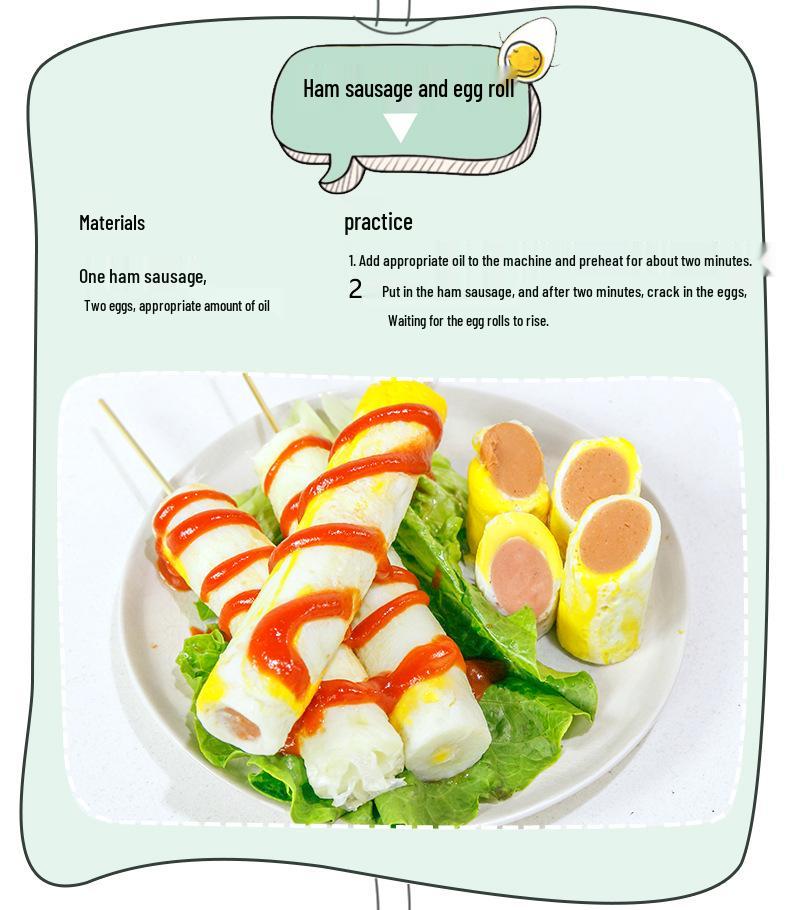 Benny Rabbit Automatic Breakfast & Egg Roll Maker with Egg Cups and Mini Fryer