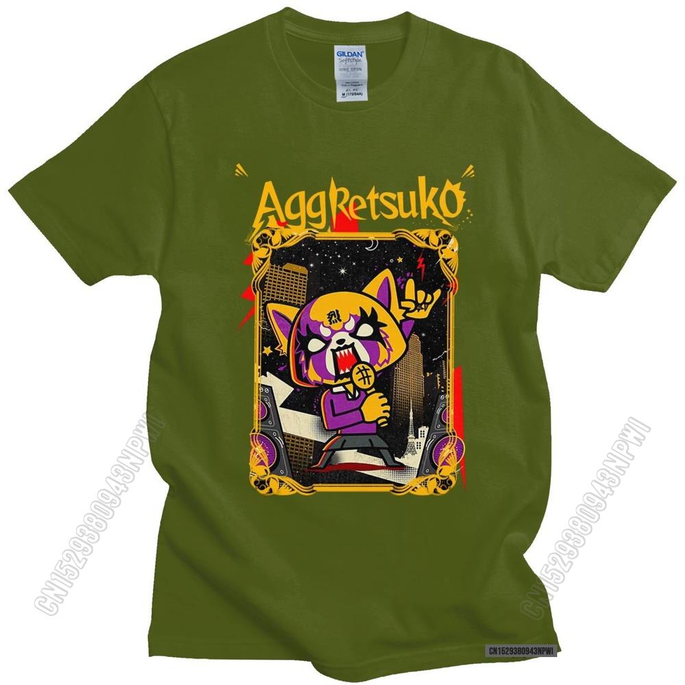 

Funny Aggressive Retsuko T Shirt Men s O-Neck Japanese Manga Aggretsuko Printed Tee Tops Cotton Regular Fit T-Shirt Merch 4XL