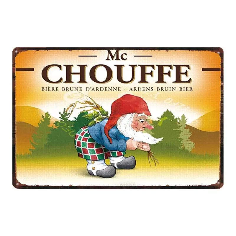 Chouffe Beer Retro Metal Tin Sig Vintage Plate Wall Pub Restaurant Bathroom Decorations For Home Art Decor Iron Poster DU-4910A