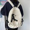 Sweet Bowknot College Student School Bags Contrasting Color Nylon Backpack for Junior High School Student Large Capacity Teenager Girl Shoulders Bag