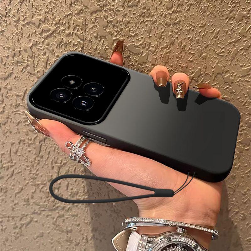 Mi 14 Mobile Phone Case 14pro Personality Red and Black Gradual Change Contrast Color 14Ultra Large Window Anti-drop Silicone Protective Case