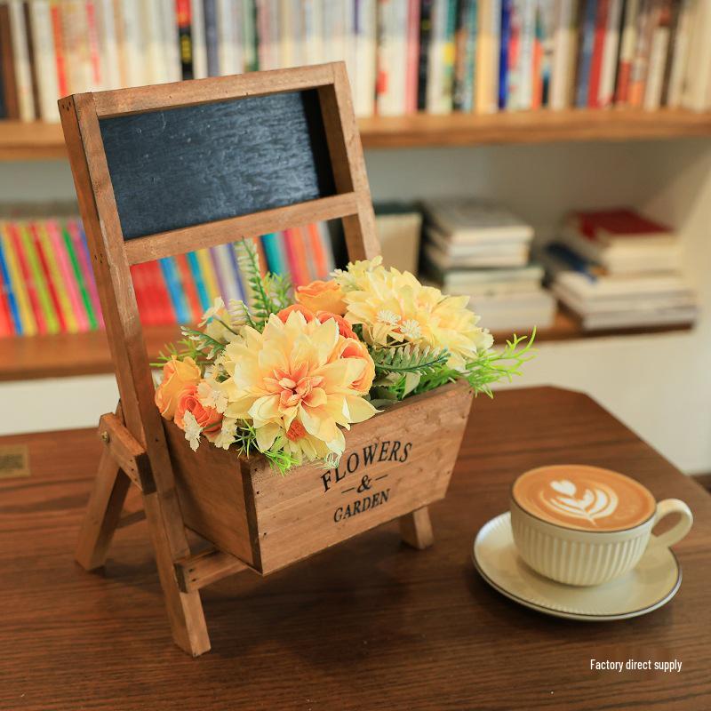 Small Chalkboard Ornament: Solid Wood Decor for Coffee Shops, Homestays, Milk Tea Shops, Bars, and Home.