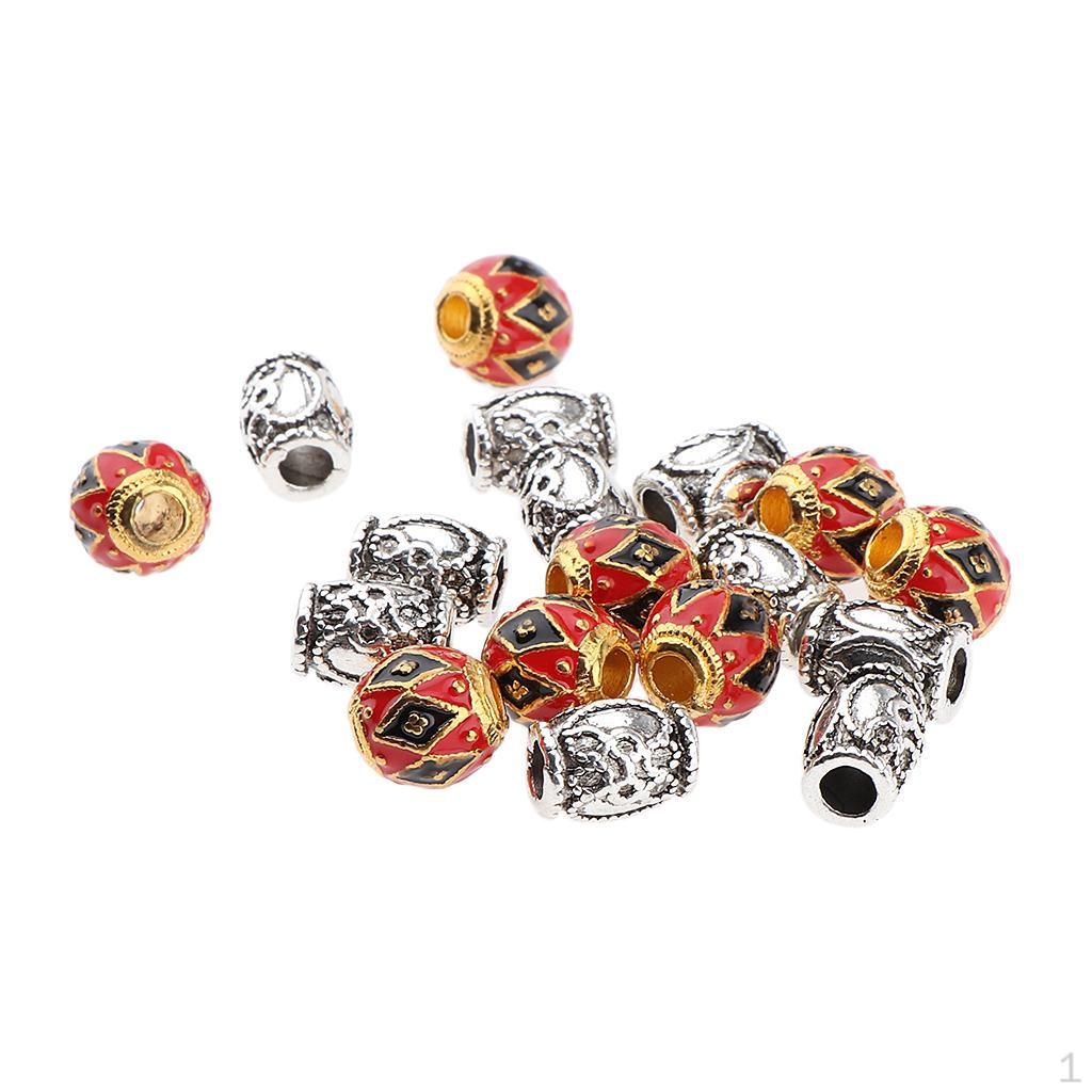 

18 шт., бусины из сплава, плетение волос, браслет, ожерелье, набор принадлежностей для изготовления ювелирных изделий