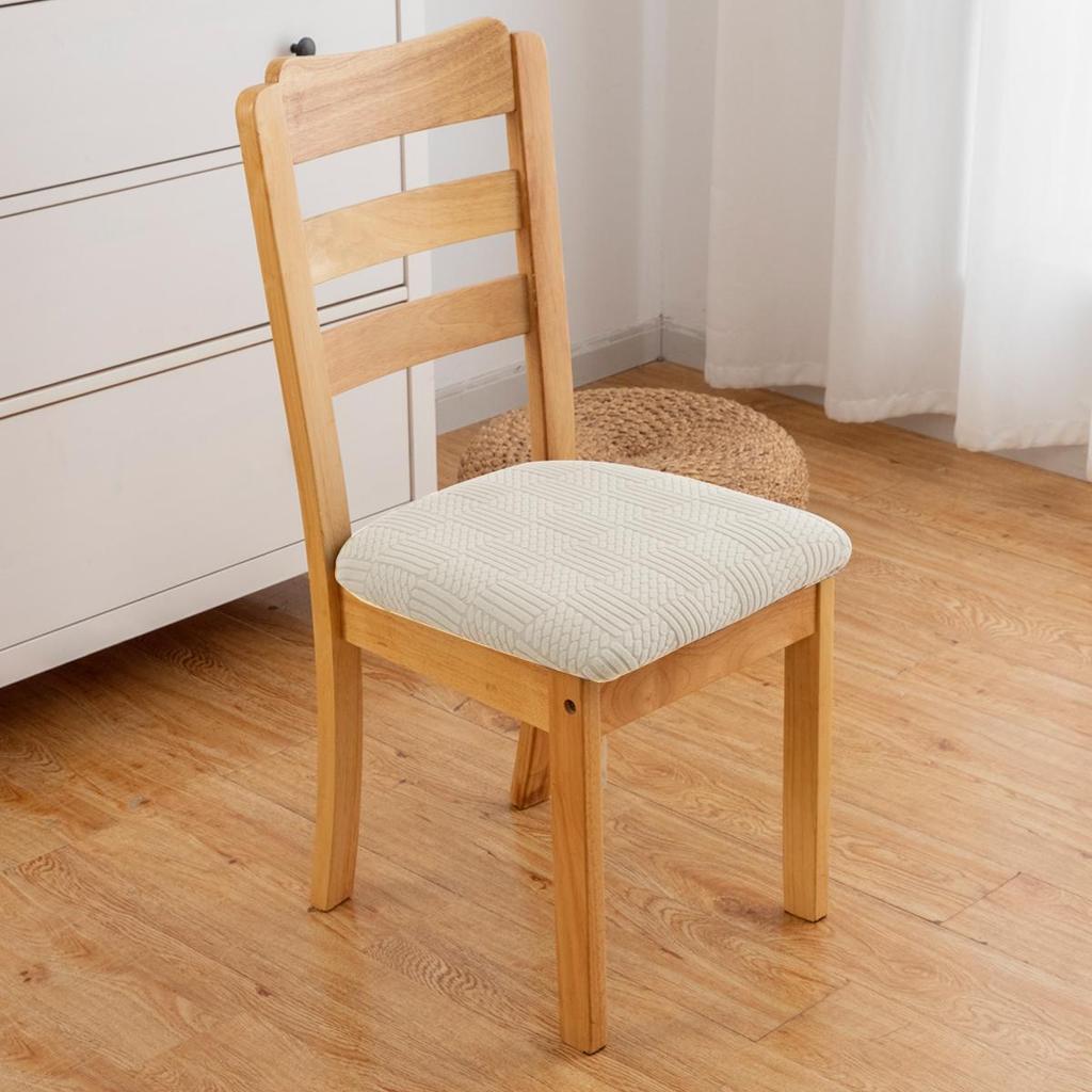 Stretch Jacquard Dining Room Chair Seat Covers Removable Washable Elastic Upholstered Dining Chair Cushion Slipcover