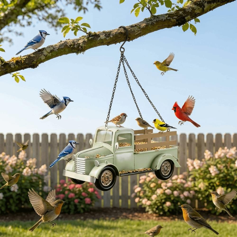 Large Capacity Feeding Bird Cart Open Type Bird Feeding Station Wild Bird Feeder Yard Decoration