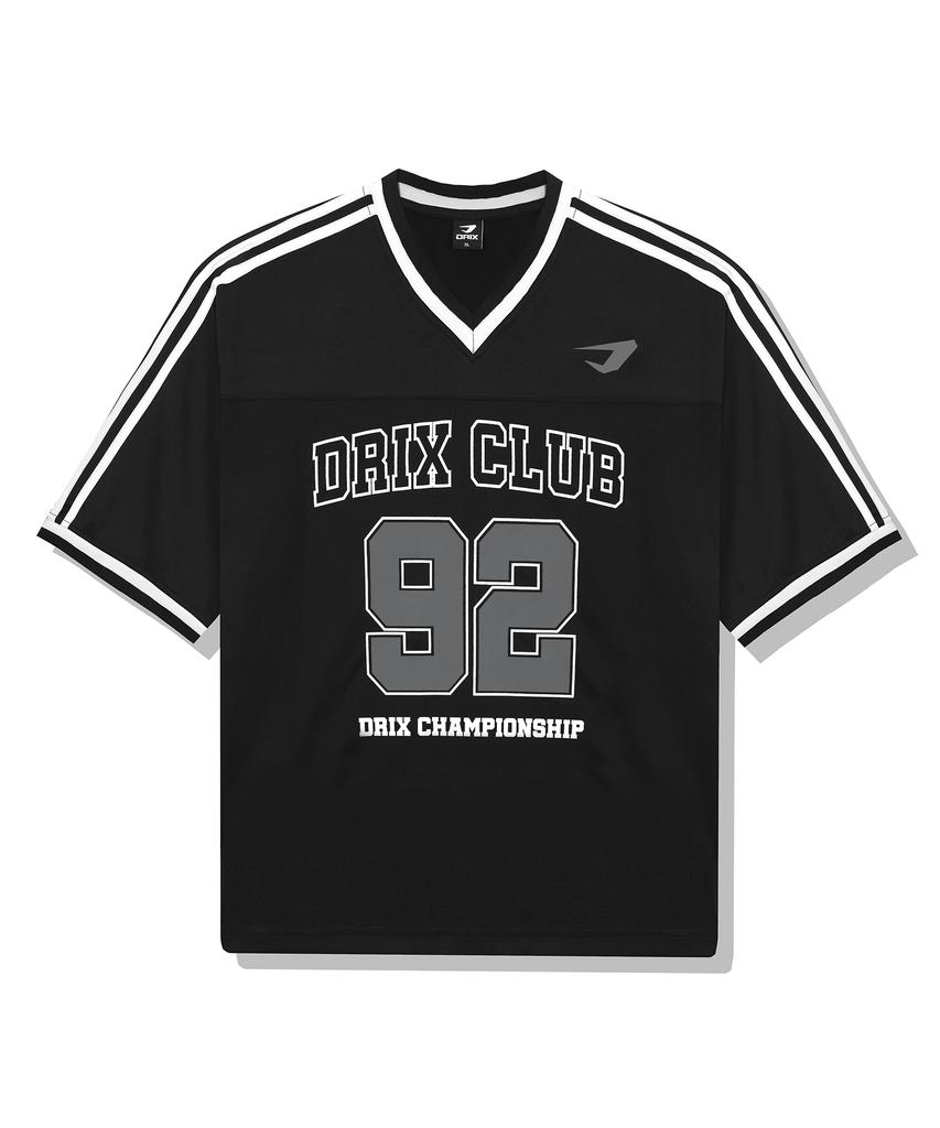 DRIX Rugby Track Oversized Mesh Jersey Half Sleeve_Black