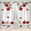 2 Pieces - Apple Pattern - Pole Bag Curtains, Bedroom, Living Room And Kitchen Decoration, Home Decoration, Window Decoration