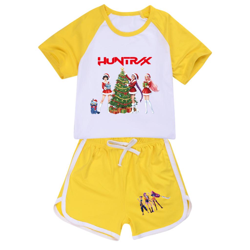 5085 Kids Girls Christmas POP Rumi Zoey Mira Print T-shirt Shorts Sport Tracksuit Clothes Set