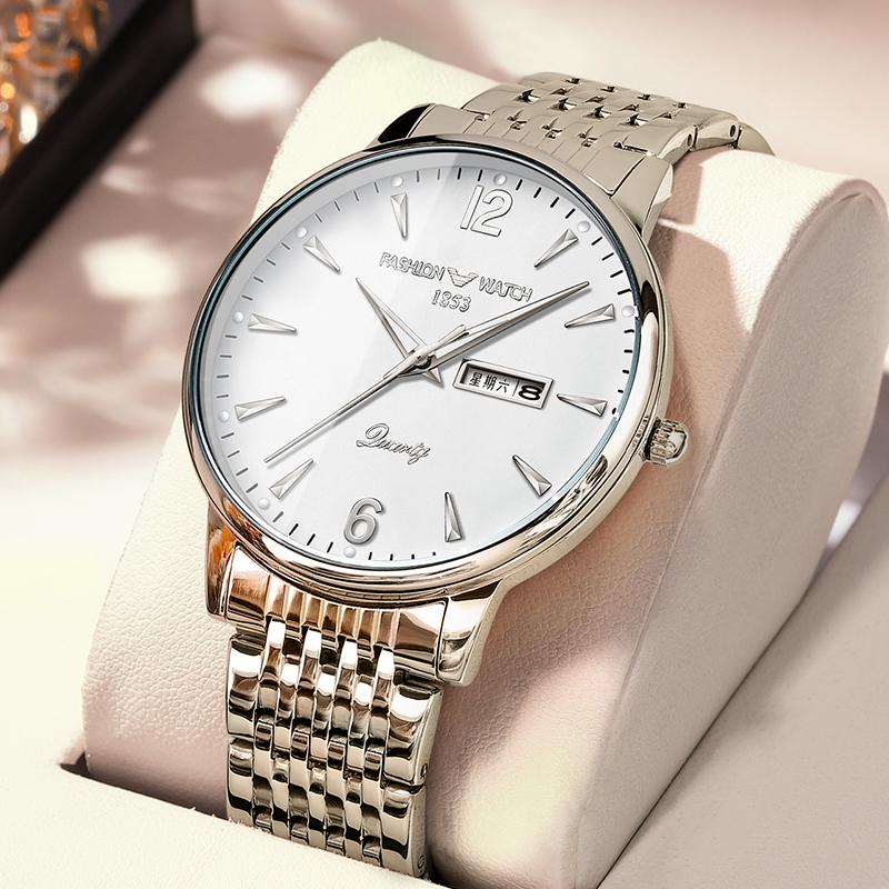 New men's watch men's business mechanical watch double calendar advanced sense waterproof quartz + luminous light