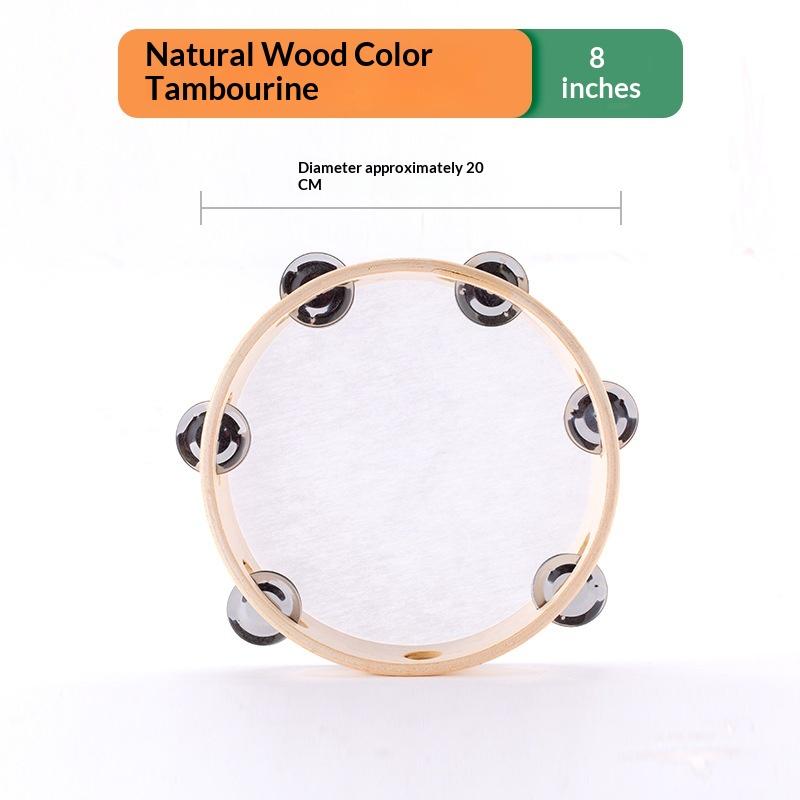 Plastic Tambourine for Kids 6/8/10 Inch Hand Held Percussion Drum Bell Portable Musical Instrument for Outdoor Camping Activity
