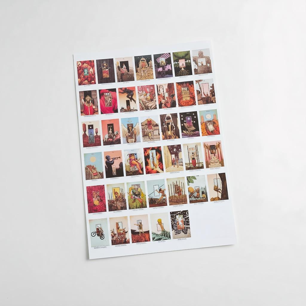 The Unveiled Tarot Stickers, 78 Pcs In Two A4 Sheet, Each 4x6cm Vinyl Adhesive Decals for Laptops, Journals, Magic