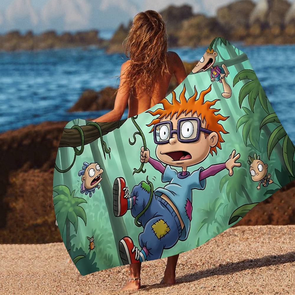 Cartoon Funny R-Rugrats Microfiber Blanket Quick Drying Beach Towels Oversized Printing Super Absorbent Pool Towel Blanket