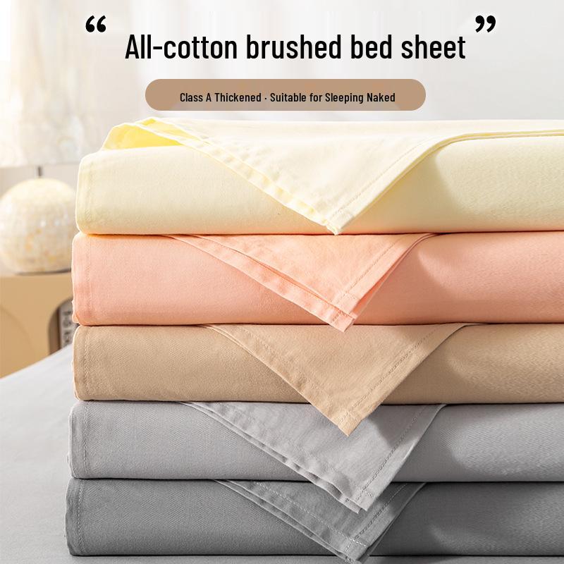 Premium 100% Long-Staple A-Grade Pure Cotton Satin Bed Sheet for Dorms