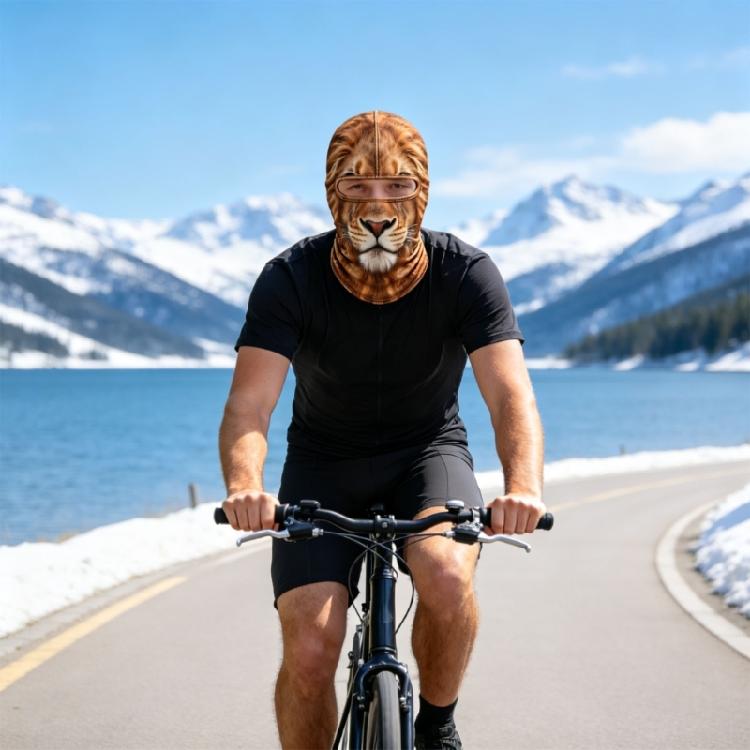 Fleece-Stoff Sturmhaube Skimaske mit 3D-Charaktergesicht, Warmer Kopf- und Nackenschutz für Outdoor-Sportarten und Kostümwear