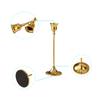 European Set of 3 Gold Tall Rustic Taper Stick Iron Metal Candle Holder