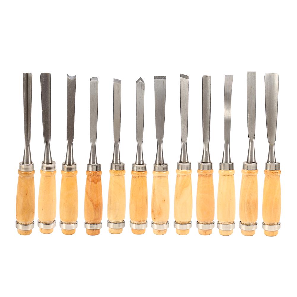 12PCS Wood Carving Hand Chisel Set Woodworking Professional Lathe Gouges Tools Wood Carving Tools