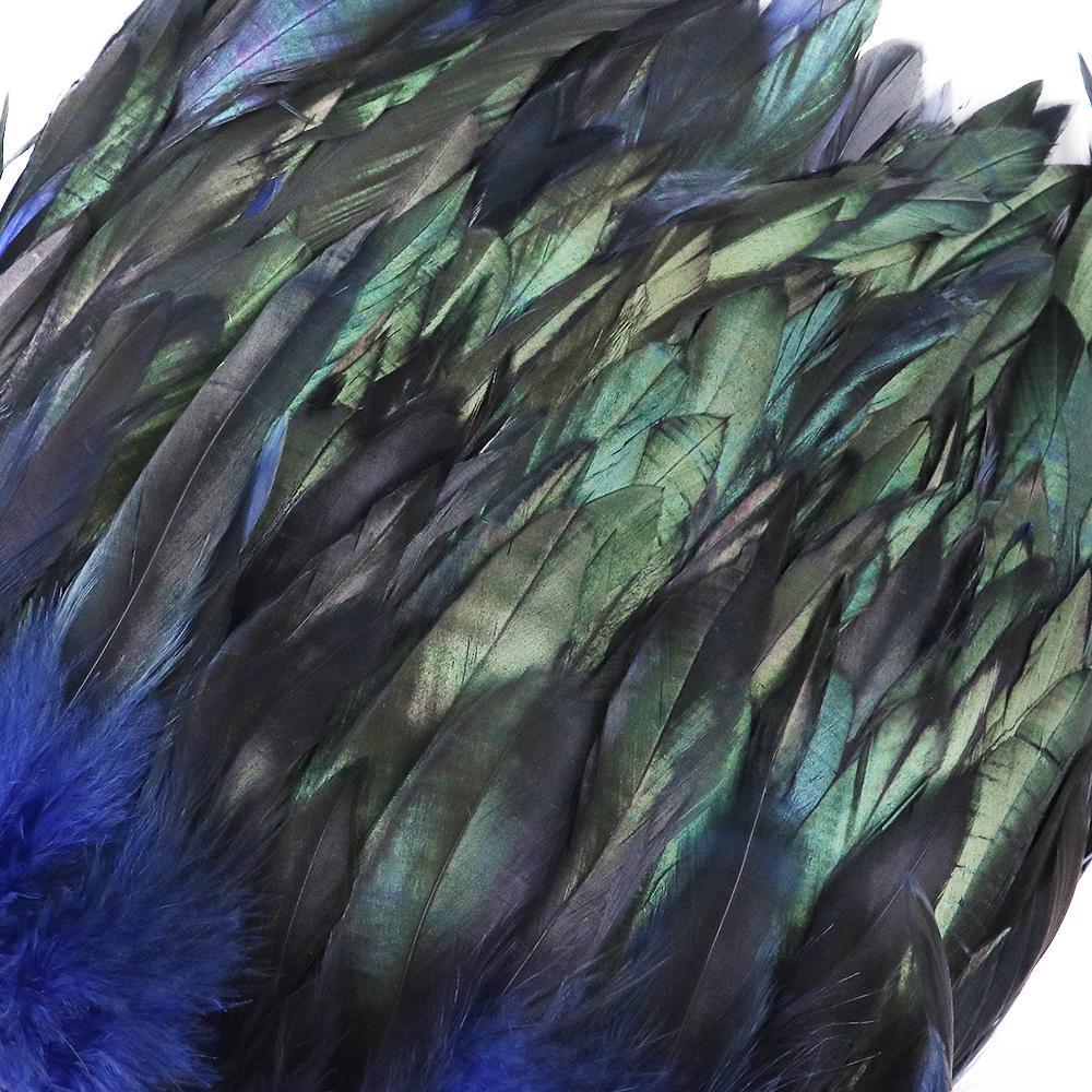 1 Meter Balck Rooster Hair Natural Feathers  Trim Fringe 13-18cm Ribbon for Sewing Clothing Party Decorations Craft Accessories