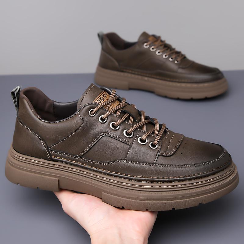 

Модные мужские кожаные туфли повседневные роскошные туфли-оксфорды на шнуровке туфли-блоки 2024 Модные дышащие классические мокасины Zapatos Hombre 44 коричневый