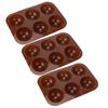 3 Pcs 6 Holes Silicone Baking Mold Semi Sphere Chocolate Bombs Mold for Cake Pudding