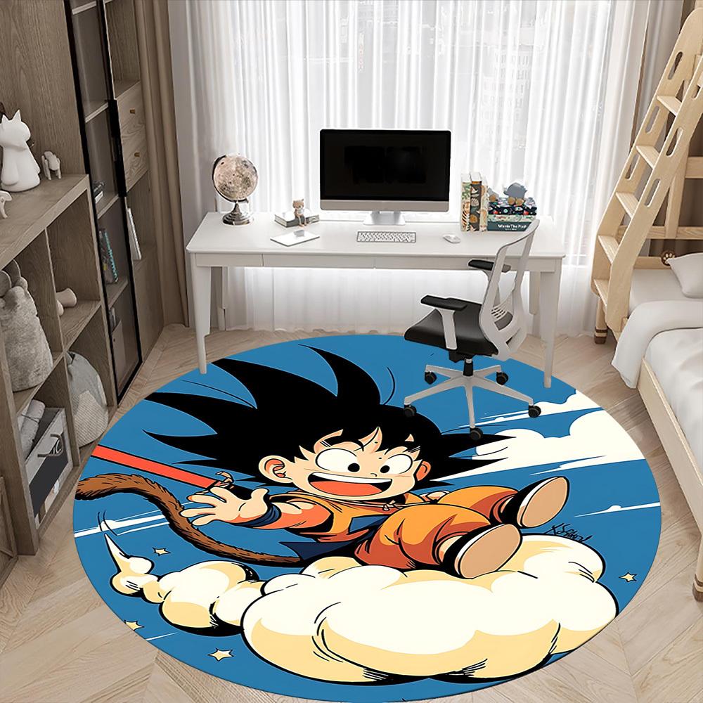 1pcDragon Ball Goku Cloud Office Round Area Rug, Indoor Mat Suitable For Office, Bedroom Living Room Home Decor, Room Deco,  Offic a0928137