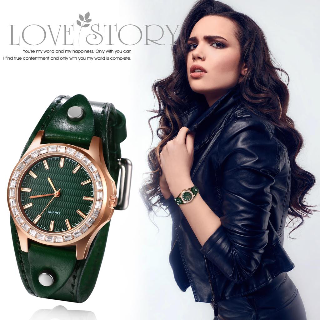 Armbanduhr im antiken Stil mit Ledergürtel, analog, wasserdicht, Lederarmreif, Damenuhr, stilvolles Modeaccessoire, Geschenk zum Geburtstag, Jahrestag, Weihnachten