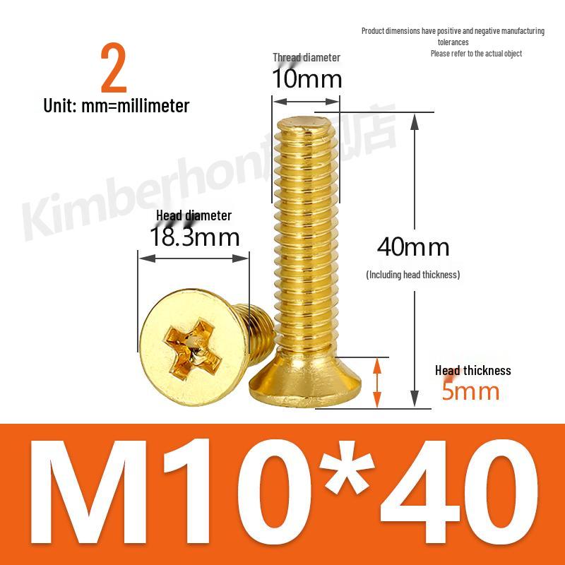 Copper Phillips Countersunk Head Machine Screws, Sizes M2–M4, Lengths 6/8/10/12mm