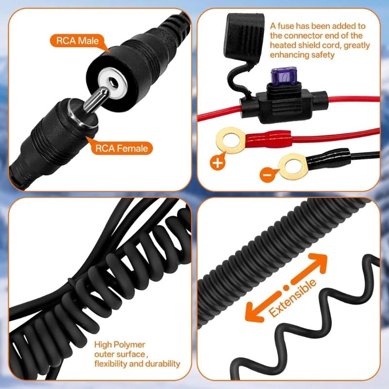 Plastová topná linka pro helmu s vysokou vodivostí pro lyžování a zimní sporty, vodotěsná, vyhřívaná šňůra pro štít