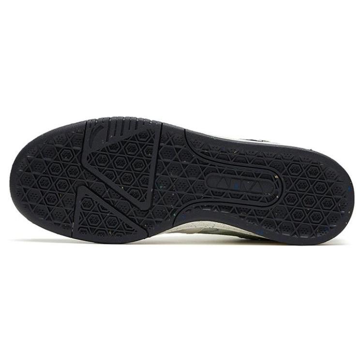 Anta AOYU Slip Resistant Abrasion Resistant Low Top Skateboard Shoes Men's White Green 112329231-2